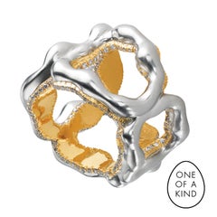 Fabergé Gypsy Platinum & 18K Gold Wide Diamond Ring