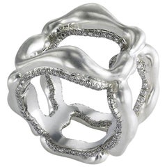 Fabergé Gypsy Platinum & 18K White Gold Wide Diamond Ring