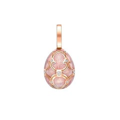 Fabergé Heritage Rose Gold Pink Guilloché Enamel Egg Charm 701EC1449