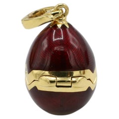 Fabergé Egg Heritage Surprise Elephant Natural Diamond Red Enamel Pendant Charm