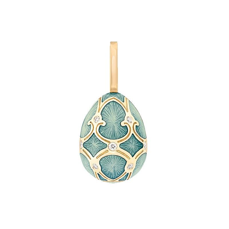 Fabergé Heritage Yellow Gold Turquoise Guilloché Enamel
Egg Charm.
18k yellow gold
15 round white diamonds 0.08cts (G VS+)
egg size 14mm
701EC1357