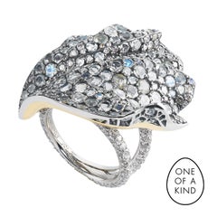 Fabergé Hibiscus Platinum & 18K Gold Diamond Encrusted Petal Ring With Opals 