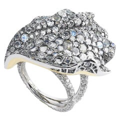 Fabergé Hibiscus Platinum & 18K Gold Diamond Encrusted Petal Ring With Opals