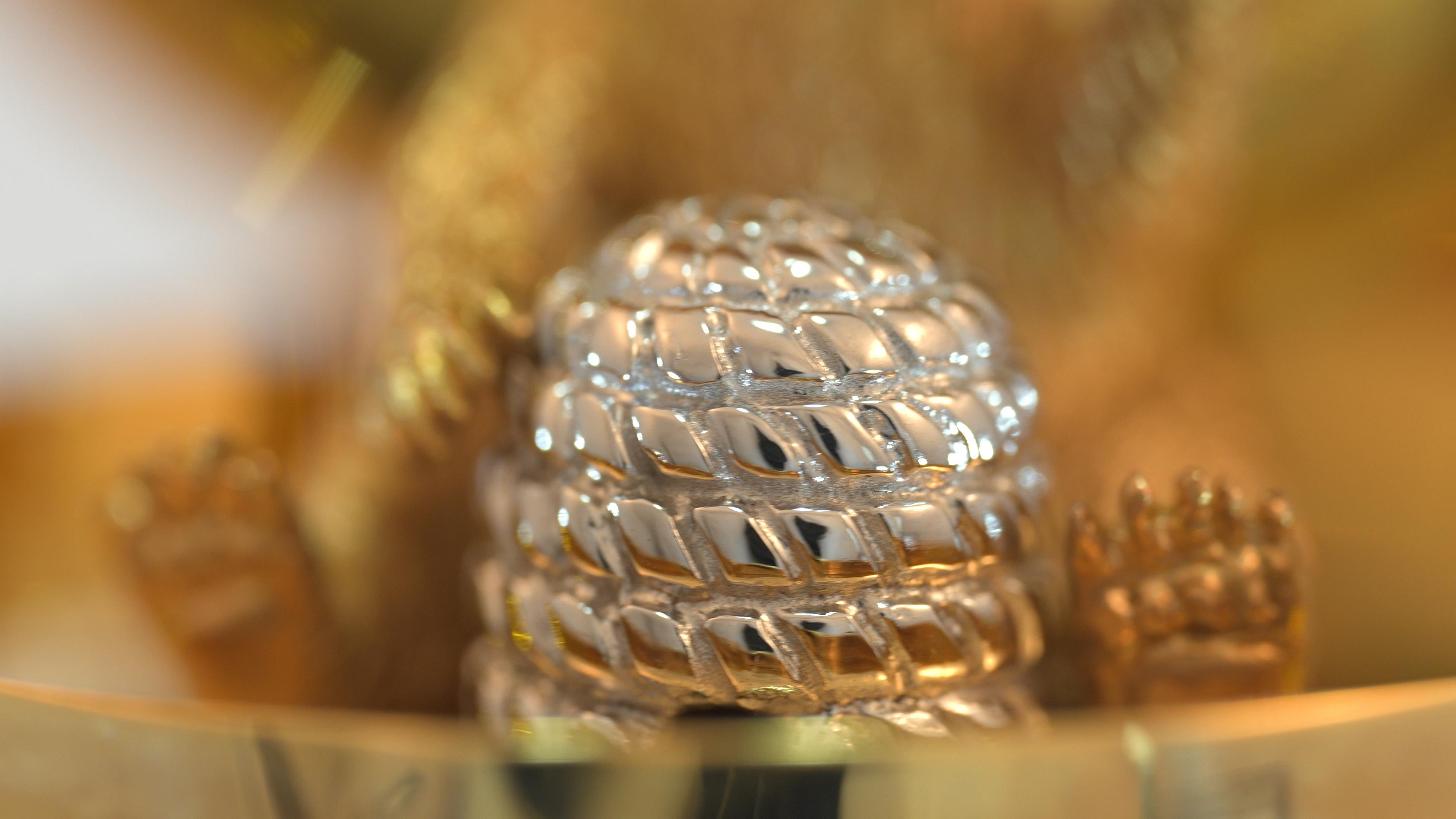 Brilliant Cut Fabergé Honey Bear-Egg, 18k Gold, Gold Enamel, Diamonds, Smoky Quartz, Citrines For Sale
