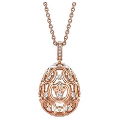 Fabergé Impératrice Diamond and 18 Karat Rose Gold Egg Pendant, US Clients