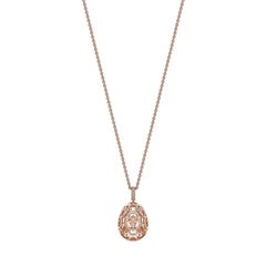 Fabergé Imperial Impératrice Rose Gold Diamond Set Egg Pendant