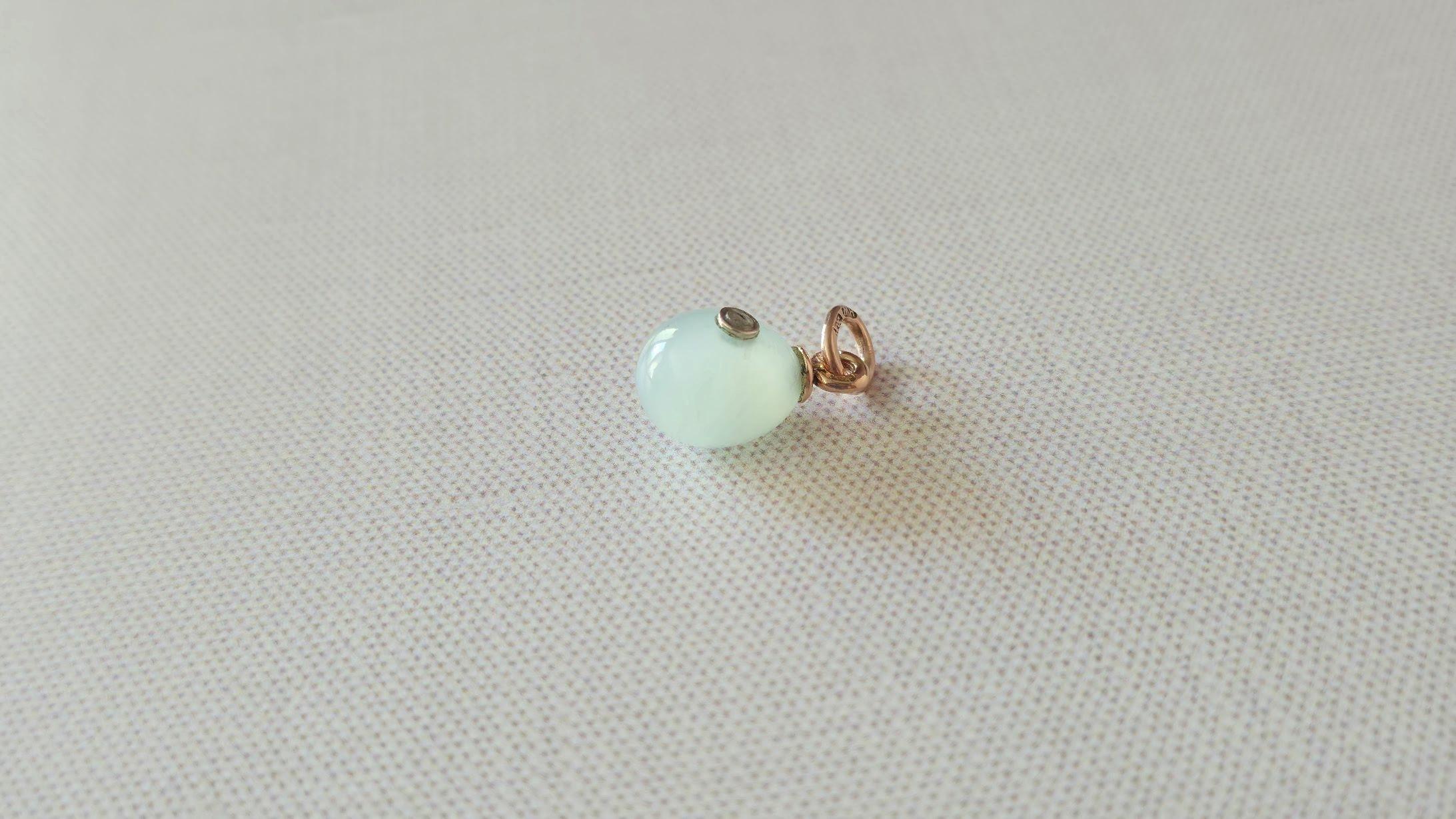 Mixed Cut Fabergé Imperial Chrysoprase Diamond Gold Egg Pendant by Henrik Wigström For Sale