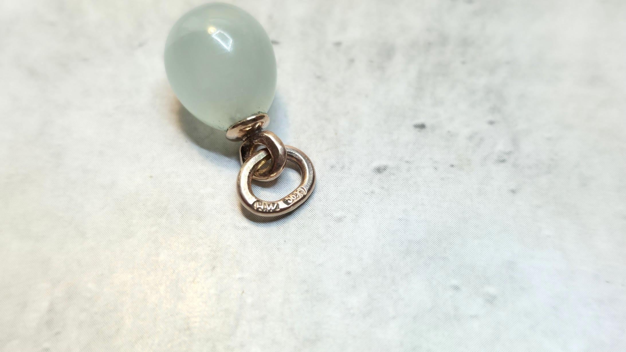 Fabergé Imperial Chrysoprase Diamond Gold Egg Pendant by Henrik Wigström For Sale 2