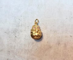 Faberge Imperial Egg Pendant with Ruby, Workmaster Isaac Abramovich Rappoport