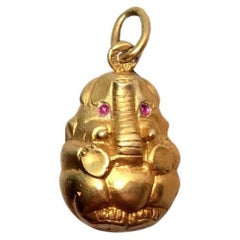 Faberge Imperial Egg Pendant with Ruby, Workmaster Isaac Abramovich Rappoport