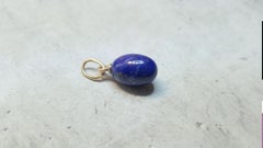 Fabergé Imperial Gold-Mounted Lapis Lazuli Egg Pendant by Henrik Wigström