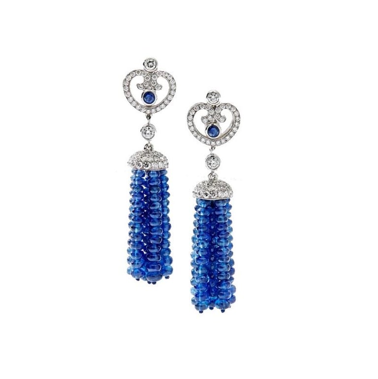 Fabergé Imperial Impératrice White Gold and Blue Sapphire Earrings ...