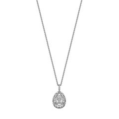 Fabergé Imperial Impératrice White Gold Diamond Set Egg Pendant, US Clients
