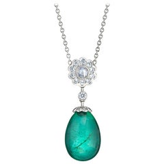 Fabergé Imperial Karenina White Gold Emerald & Diamond Pendant, US Clients