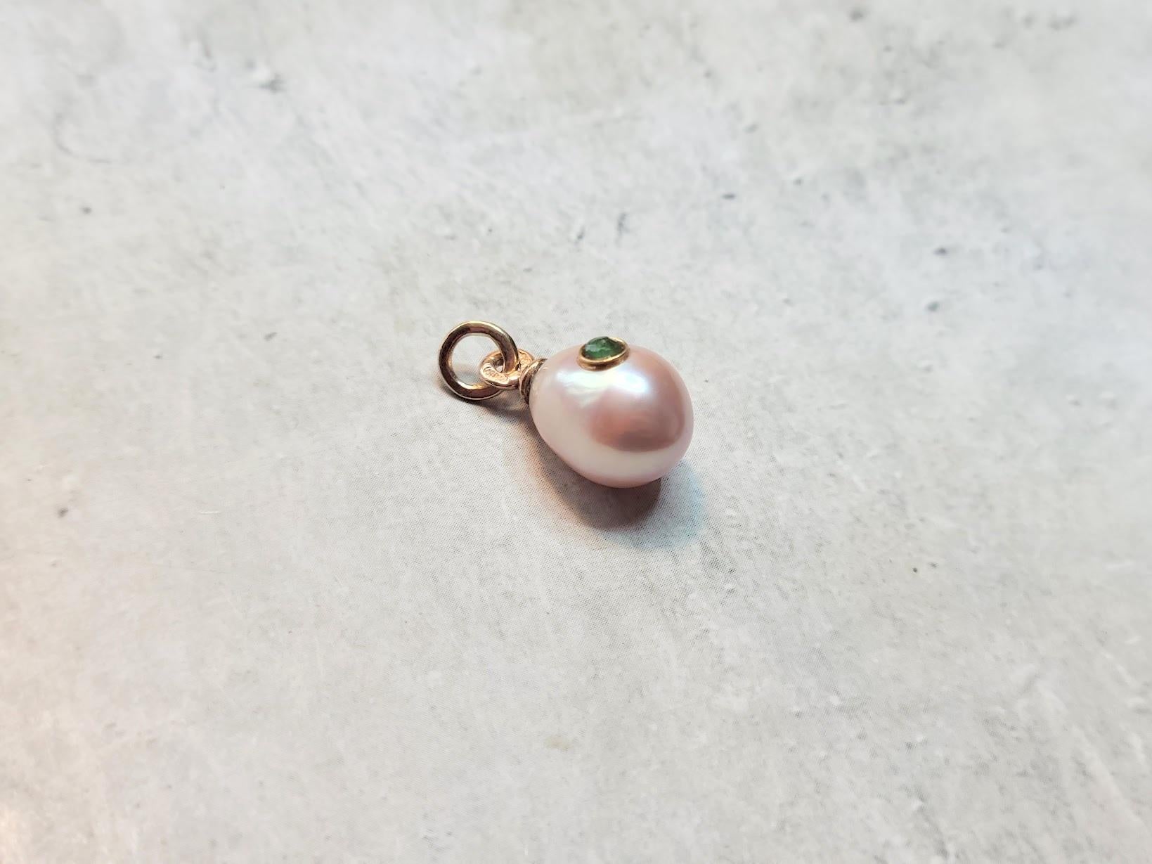 Women's or Men's Fabergé Imperial Pearl Emerald Gold Egg Pendant by Henrik Wigström