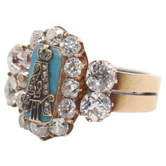 Anello russo Imperial Gold Diamonds Enamel Presentation Perchin 56 Gold, 1890