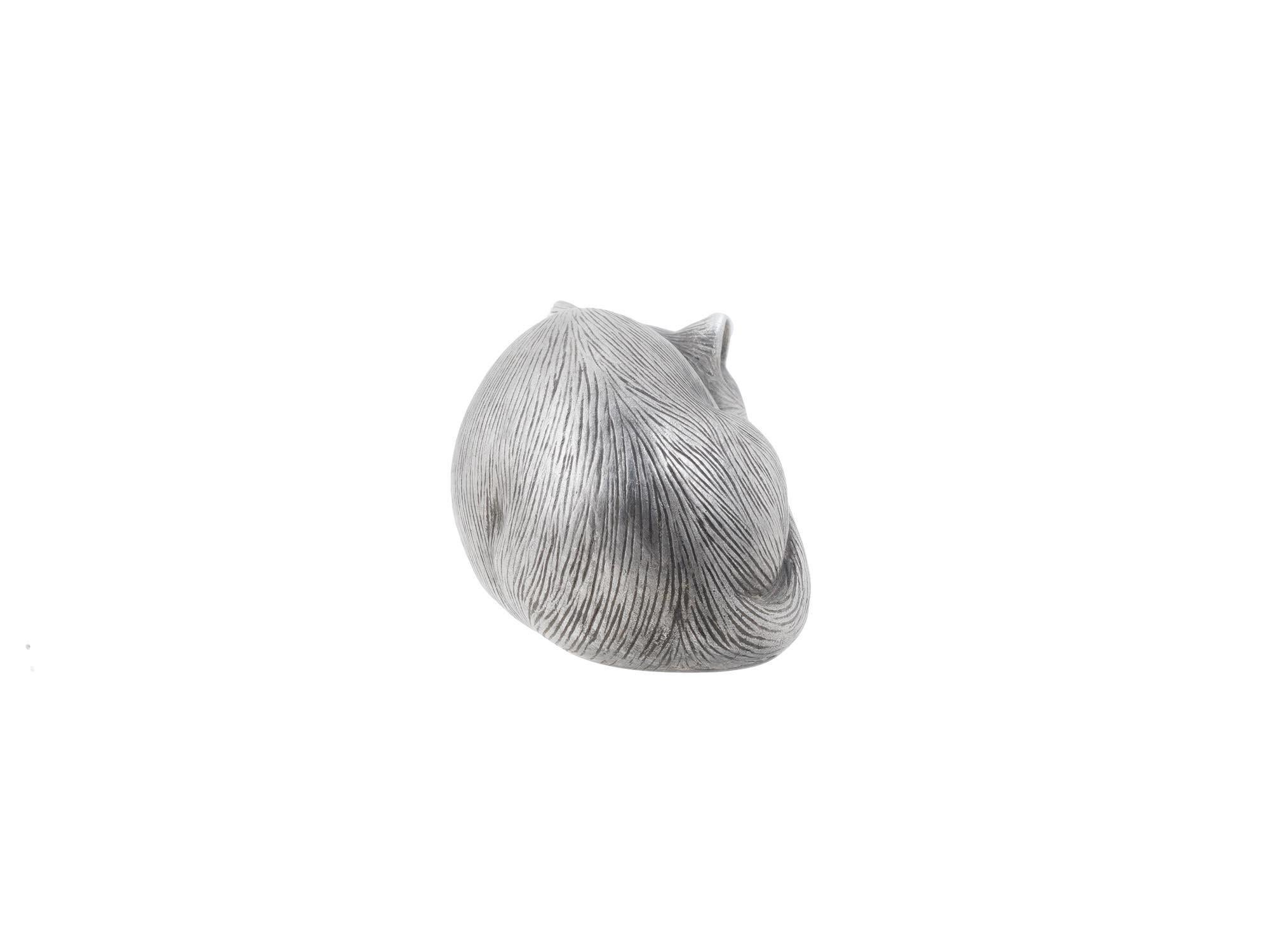 Russian Empire Faberge Imperial Silver Figurine Cat, Workmaster Julius Rappoport
