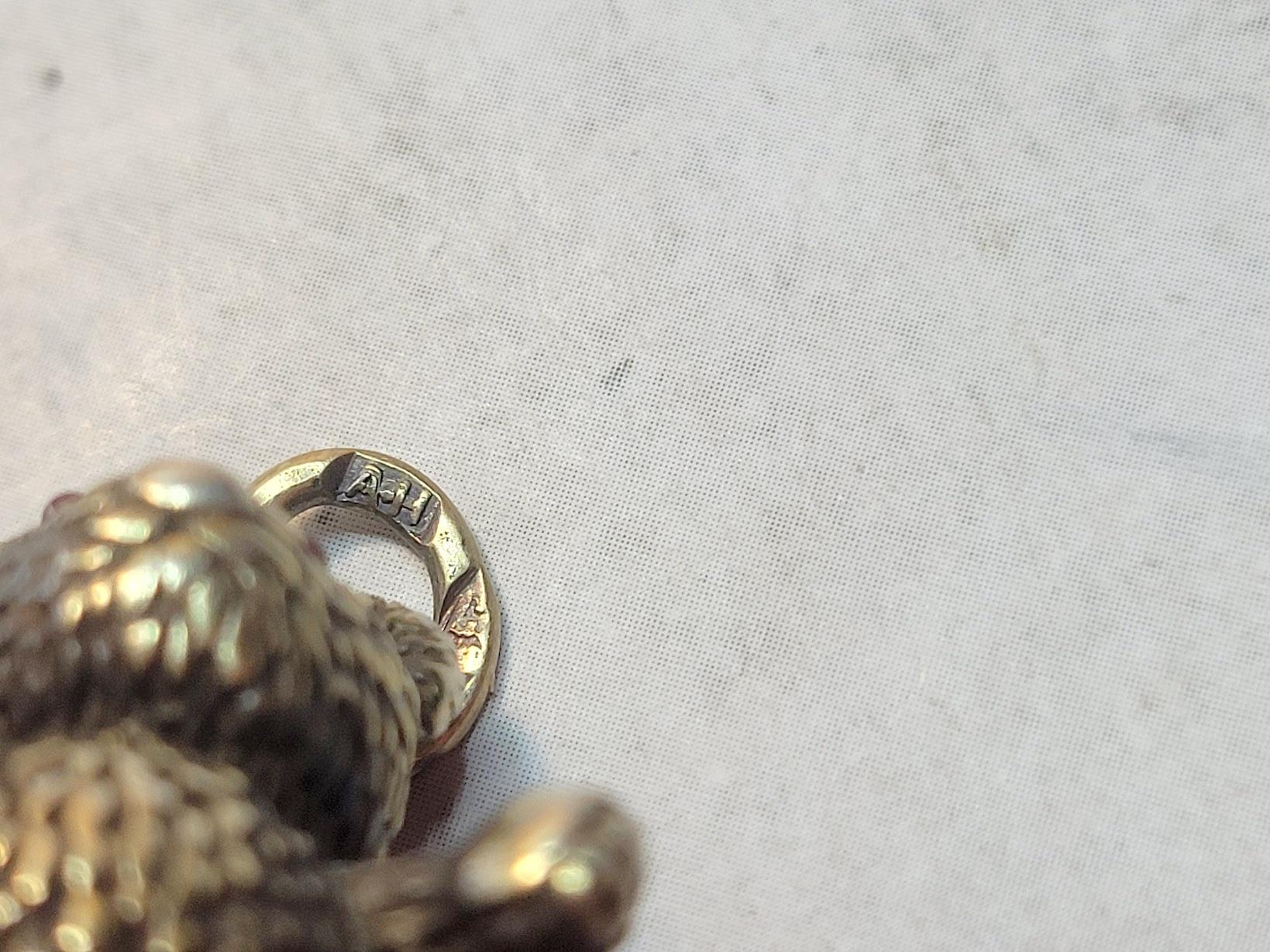 Colgante Oso de peluche Fabergé Imperial de plata dorada, Maestro de obras August Holmström en venta 3