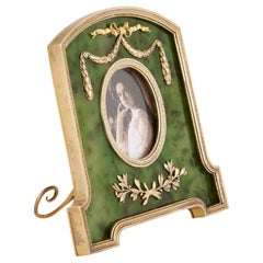 Fabergé-inspirierter Nephrit- und Vermeil-Bilderrahmen