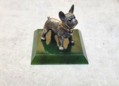 Fabergé Julius Rappoport Silver Bulldog with Ruby Eyes and Gold Collar