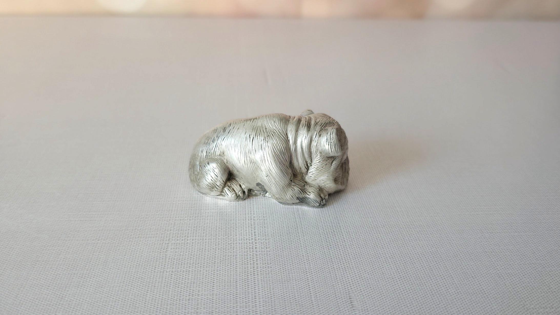 Bulldog de plata Julius Rappoport de Faberg�é con ojos de rubí Cabujón en venta