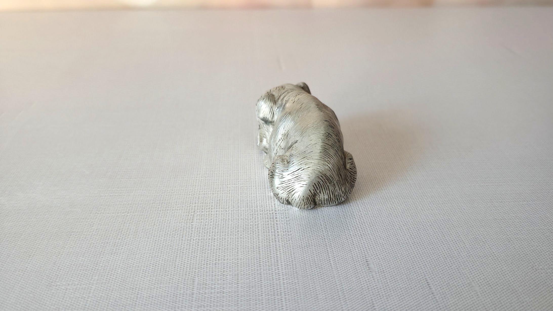 Bulldog de plata Julius Rappoport de Fabergé con ojos de rubí en Bastante bueno estado para la venta en Chesterland, OH