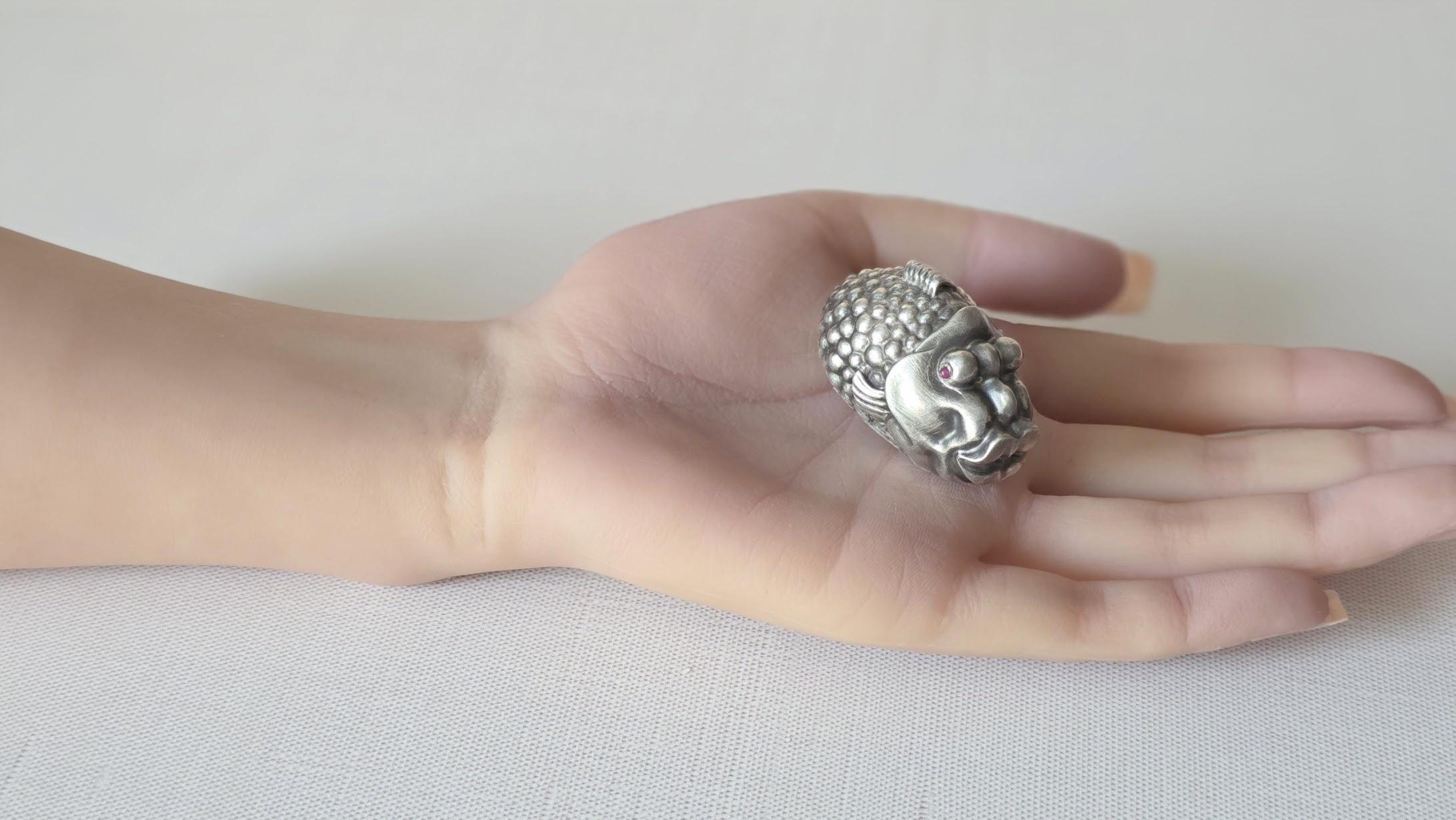 Fabergé Julius Rappoport Silver Fish with Ruby Eyes For Sale 6