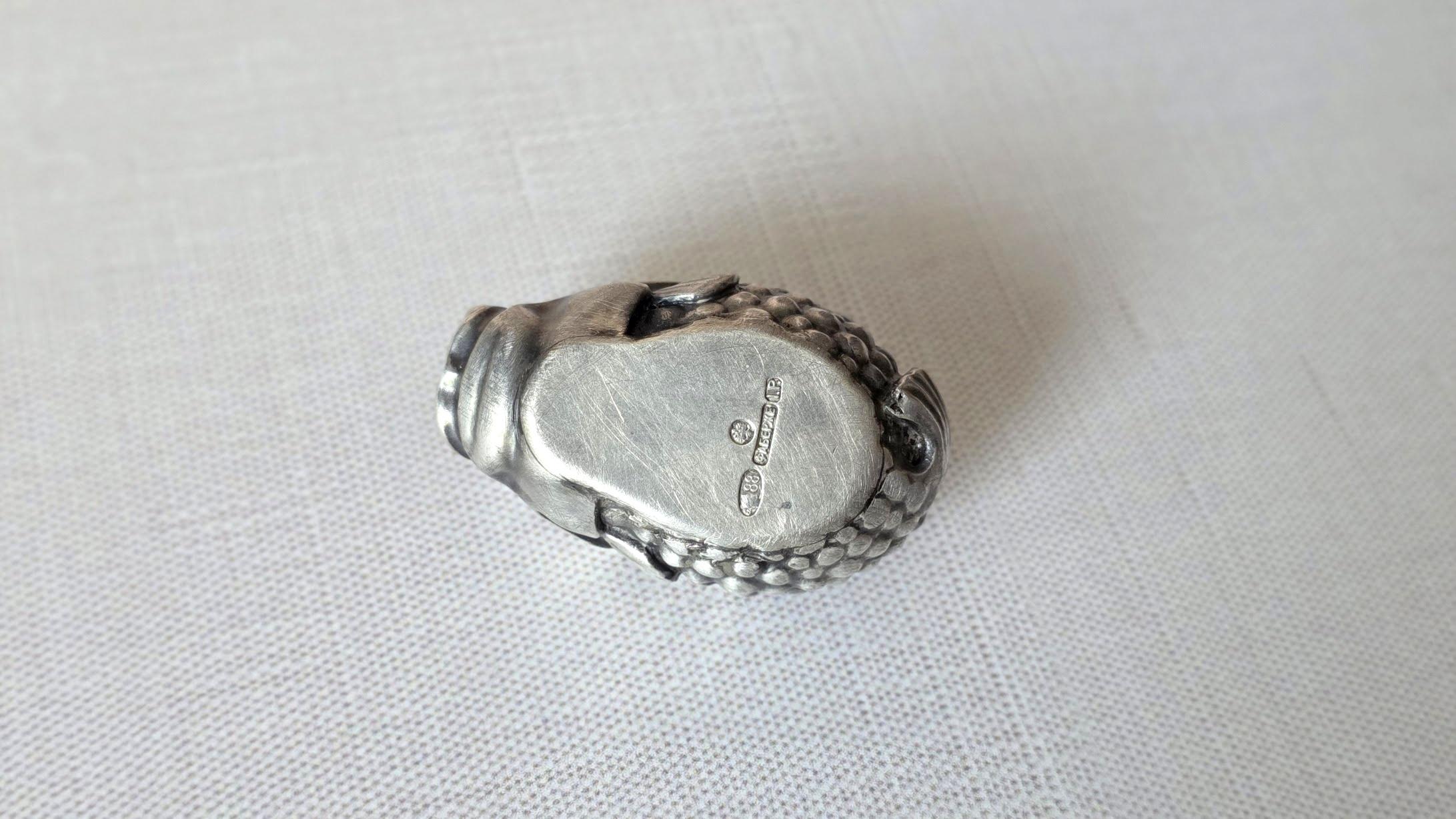 Fabergé Julius Rappoport Silver Fish with Ruby Eyes For Sale 7