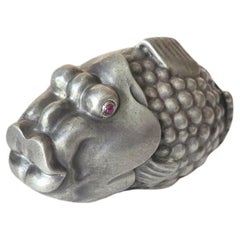 Fabergé Julius Rappoport Silver Fish with Ruby Eyes