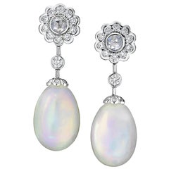 Fabergé Imperial Karenina White Gold Opal & Diamond Drop Earrings