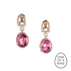 Fabergé Katharina 18K Gold Diamond, Moonstone & Pink Tourmaline Drop Earrings