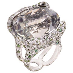 Fabergé Katharina 18K White Gold 51.09ct Ring w/ Diamonds & Sapphires US Clients