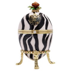 Fabergé limited edition 18kt gold and enamel decorative egg with gemstones