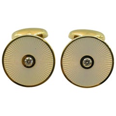 Fabergé Limited-Edition Men’s Yellow Gold Enamel and Diamond Cufflinks