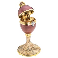 Fabergé Lion Egg, 18k gold, 16 Diamonds 0.198ct, Jasper, Purple Enamel, Nr. 2/75