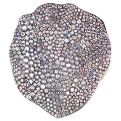 Fabergé Love 18K Gold & Silver Diamond Encrusted Brooch With Moonstones