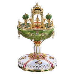 Fabergé Meissen Egg, Gold, Enamel, Diamonds, Gemstones, Porcelain, Music Box
