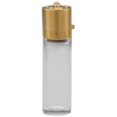Antique Fabergé Moonstone Diamond 14 Karat Gold Perfume Bottle Flask Container