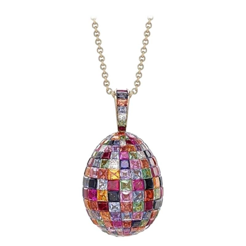 Fabergé Mosaic Multi-Coloured Pendant For Sale