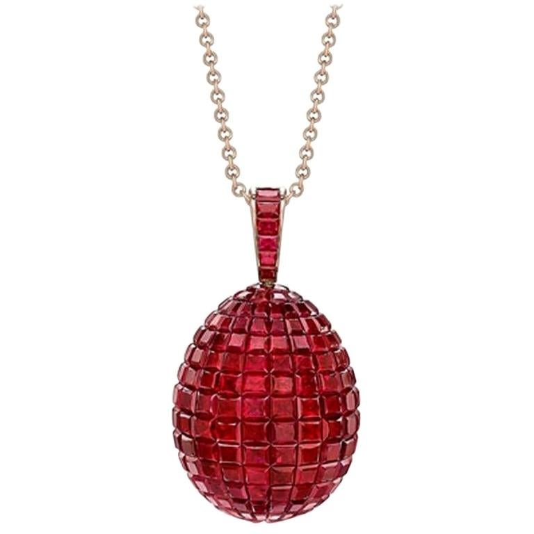 Fabergé Mosaic Ruby Pendant For Sale