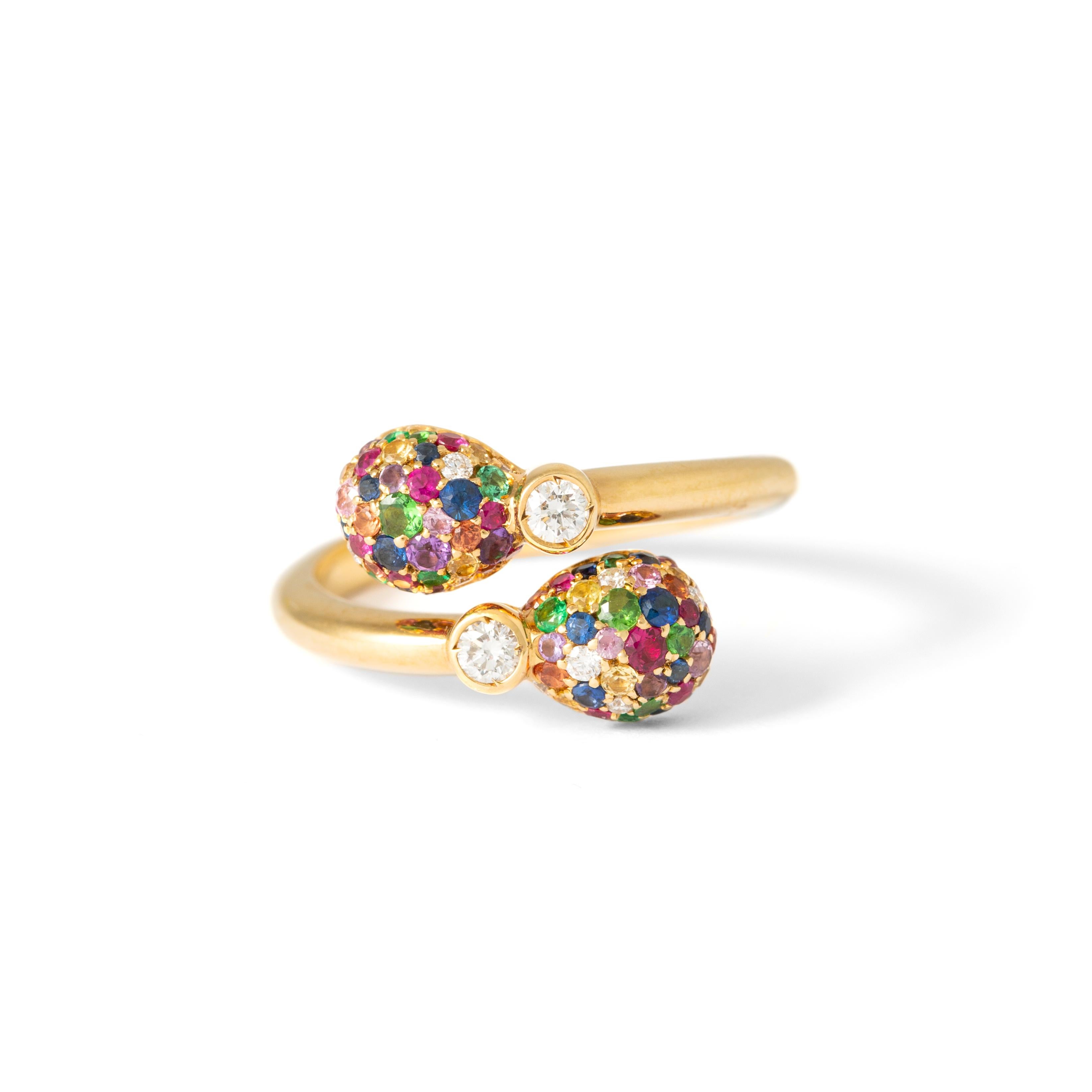 Faberge Multi Gem Gold 18K Ring at 1stDibs | faberge rings, kallu mothiram