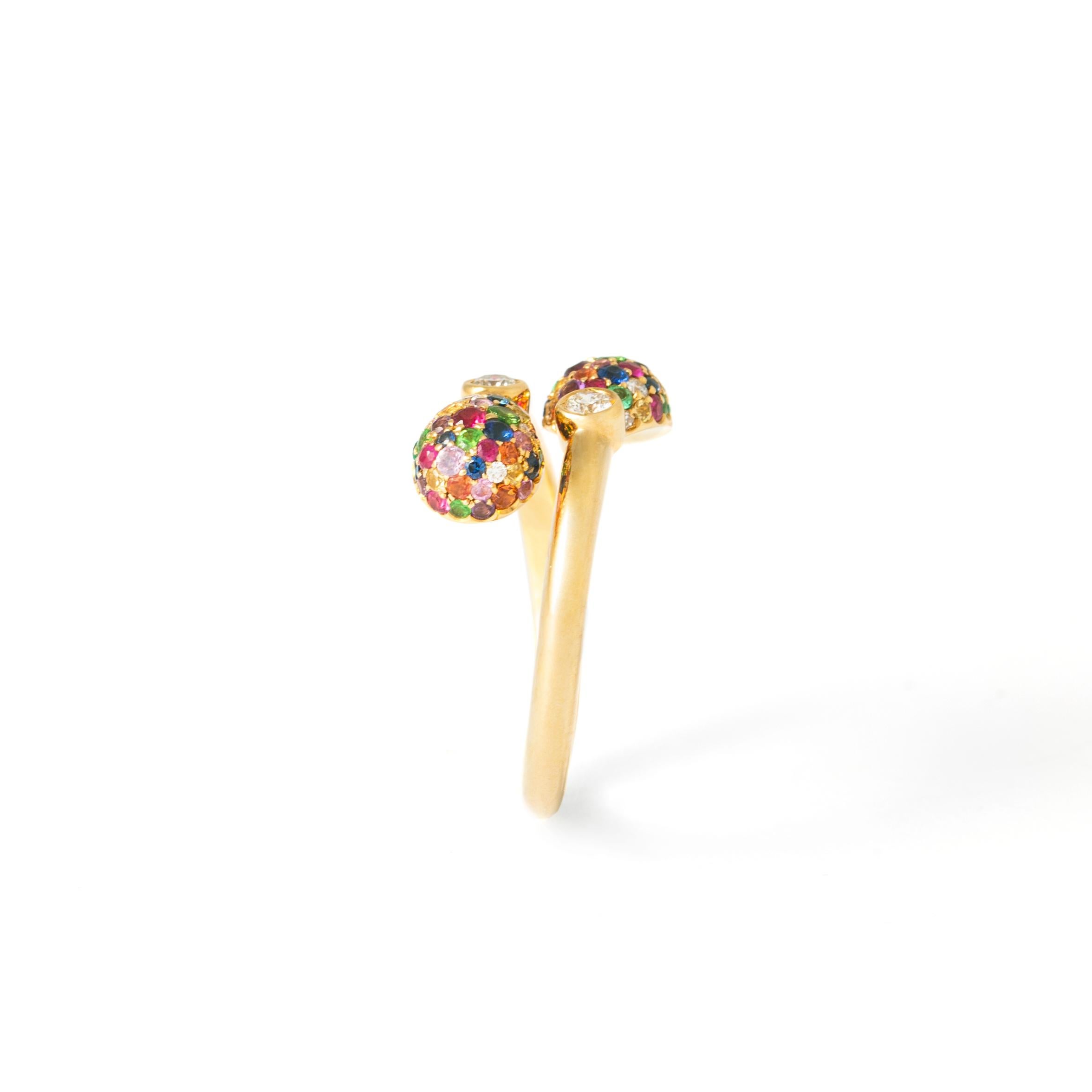 Faberge Multi Gem Gold 18K Ring at 1stDibs | faberge rings, kallu mothiram