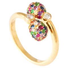 Used Faberge Multi Gem Gold 18K Ring