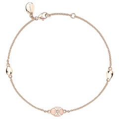 Fabergé Palais 18 Karat Rose Gold Chain Bracelet with Pink Enamel, US Clients