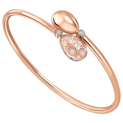 Fabergé Palais 18K Rose Gold Diamond Crossover Bracelet w/ Enamel, US Clients