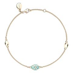 Fabergé Palais 18K Yellow Gold Chain Bracelet with Turquoise Enamel, US Clients