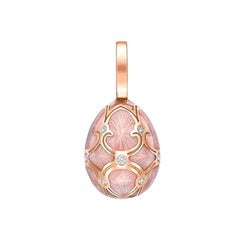 Fabergé Palais 18K Rose Gold Diamond Egg Charm with Pink Guilloché, US Clients