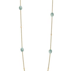 Fabergé Palais Tsarskoye Selo 18K Yellow Gold Turquoise Enamel Sautoir-Halskette