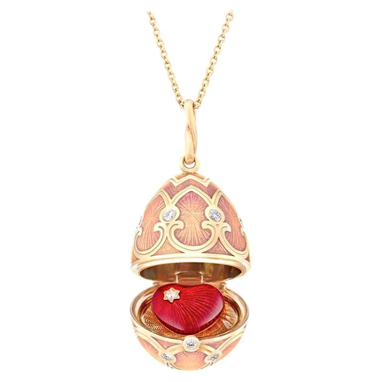 Fabergé Palais Tsarskoye Selo Rose Locket with Heart Surprise For Sale