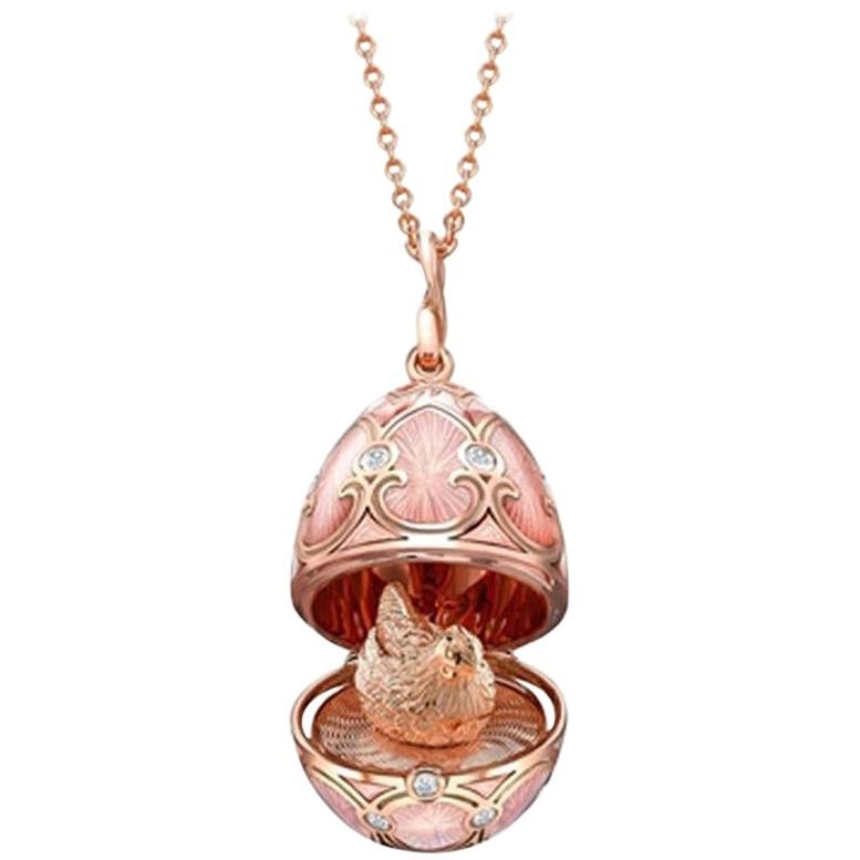 Fabergé Palais Tsarskoye Selo Rose Locket with Hen Surprise For Sale
